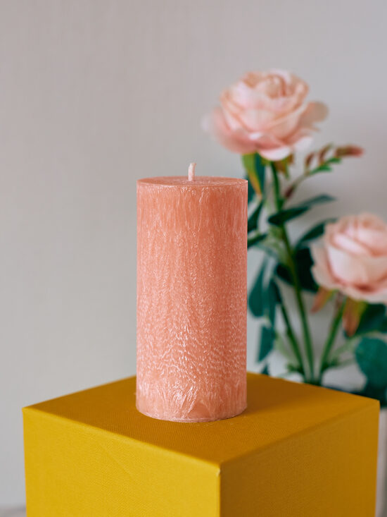 Rožinė palmių vaško žvakė